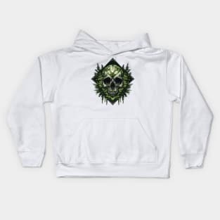 skull in moss diamond shaped Kids Hoodie